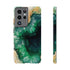 Green Geode in Watercolor - Impact Resistant Phone Case Samsung Galaxy S21 Ultra Glossy